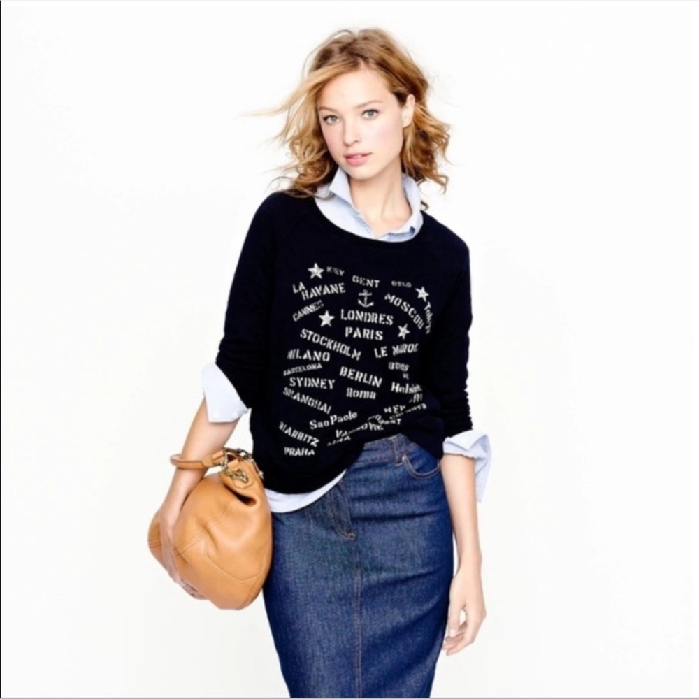 J. Crew Port Of Call Sweatshirt Navy Size XS